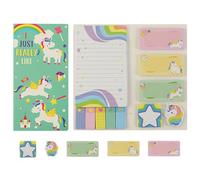 LEBKFT 440 Pcs Sticky Notes Set, 6-Size Reusable Adhesive Notes with Index Flags, Fun Stationery & Student Essentials for School Office Supplies Gifts Under 10 Pounds for Dog Lovers (Unicorn)
