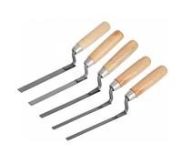 LEBKFT 5 Pcs Pointing Trowel Set, Stainless Steel Finger Trowels with Wooden Handle Brick Tiling and Masonry Pointing Tool for Repointing Gap Filling and Brickwork Repair DIY and Masonry Work