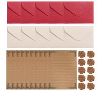 LEBKFT 50 PCS Vintage Writing Paper and Envelopes Set, 10 Gift Envelopes 30 A5 Letter Paper 10 Wax Seal Stickers Retro Stationery Set for Love Letters Birthday Wedding Greeting Cards