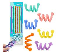 LEBKFT 6 Pack Fidget Toys for Adults Kids, Textured Stretchy Silicone Fidget Stick Toys Anxiety Relief for Autism ADHD Travel Toy for Special Needs Calming Classroom Office Essentials for Anxiety (A)