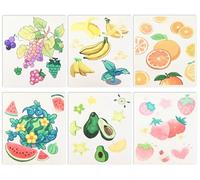 LEBKFT 6 Pcs Swedish Dishcloths, Reusable 100% Biodegradable Compostable Dish Cloths with Fruit Patterns Food-Safe Sponge Cloths Plastic-Free Sustainable Kitchen Cloths for Environmentalist (Fruit)