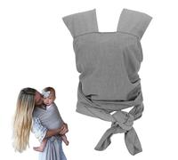 LEBKFT Baby Wrap Carrier, Skin-Friendly Soft Cotton Baby Sling Easy to Wear Infant Carrier Slings for Newborn to Toddler Hands Free Front-Hold Infant Carriers (Mottled Gray, One Size)