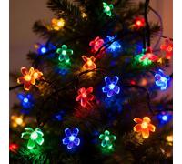 LEBKFT Cherry Blossom String Lights, 3M 20 LED USB Fairy Lights with Flower Shaped Bulbs Warm White Blossom Lights for Bedroom Indoor Outdoor Wedding Decoration Christmas and Party (Colorful)