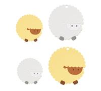 LEBKFT Coasters Set of 4 and Trivets for Hot Pans, Cute Cartoon Sheep Design 15cm Coaster as Heat Resistant Mat 9cm Coaster as Non-Slip Cup Mat for Drinks Ideal Housewarming Gift Kitchen Accessories