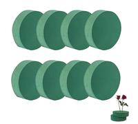 LEBKFT Floral Foam Blocks, Green Wet Dry Florist Foam Reusable Flower Oasis Ideal for Wedding DIY Flower Home Decoration Flower Foam Brick Sponge for Vases Florist Supplies (Round 8 * 4cm)