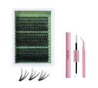 LEBKFT Individual Eyelashes Kit, 400pcs Lash Clusters with Glue and Seal Tweezers D Curly Individual Eyelashes Extensions Lash Clusters Kit Mixed 9-16mm for DIY at Home (LJD04-MIX01 30+40+50D)