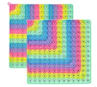 LEBKFT Math Times Tables Bubble Push Toy, 12×12&12+12 Stress Relief Macaron Fidget Popper Toy Classroom Learning Aid Educational Double-Sided Multiplication and Addition Sensory Toy