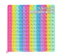 LEBKFT Math Times Tables Bubble Push Toy, Stress Relief Macaron Fidget Popper with Silicone Bubbles Classroom Learning Aid Educational Multiplication Sensory Toy for Kids