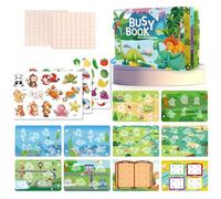 LEBKFT Montessori Toys Busy Book for Toddlers 3-6 Years Old, Preschool Learning Activities Reusable Sticker Book Sensory Travel Toys for Kids Educational Gift for Children (Primary cognition)