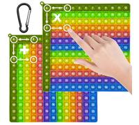 LEBKFT Multiplication Addition Pop Fidget Maths Chart, Double-Sided Large Square Push Poppet Bubble Sensory Toy Educational Tool for School Stress Relief Toy Maths Learning Square (Green Edge-1)
