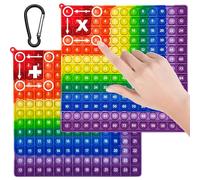 LEBKFT Multiplication Addition Pop Fidget Maths Chart, Double-Sided Large Square Push Poppet Bubble Sensory Toy Educational Tool for School Stress Relief Toy Maths Learning Square (Red Dot-1)
