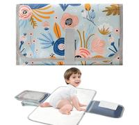 LEBKFT Portable Baby Changing Mat, Foldable Travel Changing Pad with Storage Pocket Wipe-Pocket Waterproof Compact for Diaper Bag Stroller Outdoor Use Travel Baby Changer Pads for Moms Dads (Colorful)