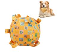 LEBKFT Squeaky Dog Plush Ball Toy, Soft Stuffed Interactive Toys with Built-in Bell for Anxiety Relief Boredom and Playing for Puppy Small Medium Dogs Playing Pet Toy Indoor and Outdoor (Yellow)