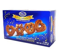 Lebkuchen Milk Chocolate Coated Soft Gingerbread Assortment, Stars, Hearts and Pretzels Shapes, German Christmas Cookies - Traditional Holiday Treat - 500g/17.64 oz