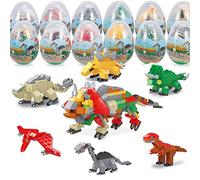 LEBOCADO Dinosaur Toys Building Blocks Sets, 6 in 1 STEM Toys Eggs Building Sets Mini Dinosaur Building Bricks, Party Favors for Easter Basket Stuffers/Easter Egg Hunt/Classroom Events