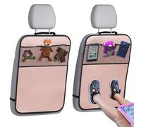 lebogner Back Seat Cover for Kids (Pink - 3 Pocket)