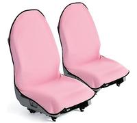 lebogner Car Seat Towel Cover for Post Gym Workout, Running, Swimming, and Hiking, 2 Pack Universal Fit Anti-Slip Waterproof Sweating Bucket Seat Protector for Cars, SUVs and Trucks, Pink