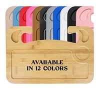 lebogner Steering Wheel Tray, Car Food Trays for Eating, Laptop, Tablet, iPad Or Notebook, Hook On Auto Steering Wheel (Tray with iPad/Tablet Slot, Bamboo Wood)
