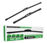 lebogner Wiper Blades 24 Inch + 16 Inch Pack of 2 All-Seasons Automotive Replacement Windshield Wiper Blades For My Car, Stable And Quiet Silicone Beam Blade Compatible With U/J Hook, Easy To Install