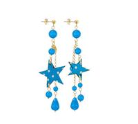 Lebole Maison Star Tuft Earrings Blue Polka Dots