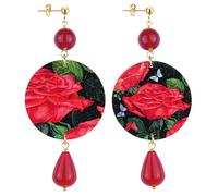 Lebole Maison The Circle Classic Red Flower Ruby Earrings