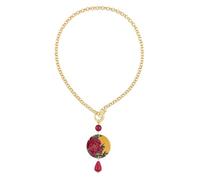 Lebole Maison The Circle Classic Ruby Red Flowers Necklace