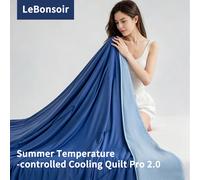 Lebonsoir 1pc Dual-Sided Summer Quilt, Same Design as Atour Planet, Cool Fabric on Side A & Skin-Friendly Soft Fabric on Side B, Absorbs Heat to Keep Adults Cool During Sweaty Summer Nights, Thin Cool