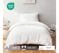 LeBonsoir White Duvet Cover Set，135x200cm/50x75cmx1 Soft Double Brushed Bedding Set， with Zip， 2 Pieces， Includes 1 Duvet Cover & 1 Pillowcase， NO Comforter