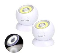 Lebote Motion Sensor Light Battery Powered Wall Light Battery Operated Motion Spotlight Waterproof Indoor/Outdoor LED Motion Lights for Garage Porch Stair Ceiling Gate(2 Pack)