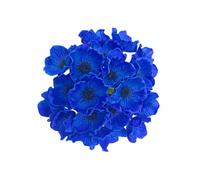 LebriTamFa 12 Stems Artificial Poppies Real Touch PU Fake Latex Flowers for Wedding Holiday Bridal Bouquet Home Party Decor (Simple Blue)