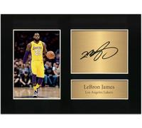 LeBron James Autograph Style Reproduction - Los Angeles Lakers Basketball Memorabilia A4 Mounted Poster No83