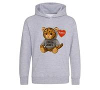 Lebron James Leopard Logo Kids Hoodie - Gray / 12-13 years