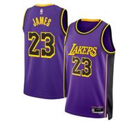 Lebron James Los Angeles Lakers NBA Kids Youth 8-20 Purple Statement Edition Swingman Jersey