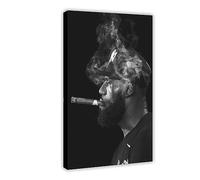 Lebron James Smoking Cigar Poster Canvas Poster Bedroom Decor Sports Landscape Office Room Decor Gift Frame-style 12x18inch(30x45cm)