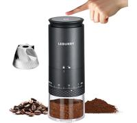 Leburry Portable Coffee Grinder - Electric Burr Coffee Grinder for Traveling, Camping, Office - Rechargeable and Cordless Coffee Grinder with 38 Adjustable Grind Settings and Stainless Steel Burr Mill