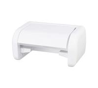 LEC (レック) Toilet Paper Holder BB-370 in White, Modern Style, Ceramic Material, One-Hand Cut, Japan Import