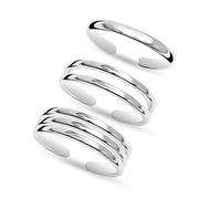LeCalla 3 Pcs Sterling Silver Toe Rings for Women | 925 Silver Minimalist Band Ring - Stylish For Women's | Adjustable Toe Rings Summer Beach Foot Jewelry Set