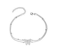 LeCalla 925 Sterling Silver Cable Chain Anklets for Women Teen, Basic Chain Link Beach Anklet, Summer Jewelry, 10.5 Inch Anklet