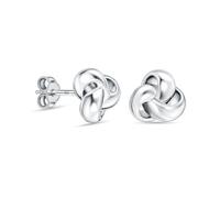 LeCalla 925 Sterling Silver Celtic Knot Stud Earrings for Women | Latest Small Trinity Knot Stud Earring | Women's Minimalist Love Knot Earrings 8MM