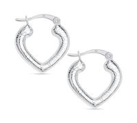 LeCalla 925 Sterling Silver Heart Earrings for Women | Hypoallergenic Lightweight Silver Heart Hoop Earrings Jewelry Gifts | Love Theme Heart Shaped Click-Top Hoop Earring 20MM