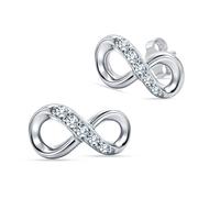 LeCalla 925 Sterling Silver Infinity Stud Earrings for Women | Rhodium-Plated Cubic Zirconia Infinity Stud Earrings | Romantic Love Knot Figure 8 Stud Earring