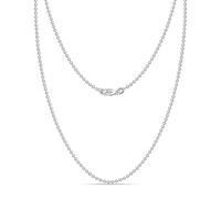 LeCalla 925 Sterling Silver Italian 1.2mm Diamond-Cut Bead Ball Strand Chain Necklace for Teen and Women 16 Inches, Made in Italy