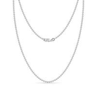 LeCalla 925 Sterling Silver Italian 1.5mm Diamond-Cut Bead Ball Strand Chain Necklace for Women 20 Inches, Made in Italy