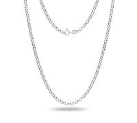 LeCalla 925 Sterling Silver Italian Jewelry Trendy Gift 1.5 MM, 2 MM, 3 MM Rolo Link Chain Necklace for Teen Women and Men with Spring Ring Clasp (16, 18, 20, 24 Inches)
