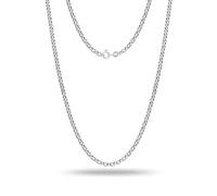 LeCalla 925 Sterling Silver Italian Jewelry Trendy Gift 1.5 MM, 2 MM, 3 MM Rolo Link Chain Necklace for Teen Women and Men with Spring Ring Clasp (16, 18, 20, 24 Inches)