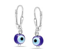 LeCalla 925 Sterling Silver Leverback Drop Earrings | Lightweight Small Evil Eye Drop Dangle Earrings for Women - 25MM