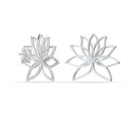 LeCalla 925 Sterling Silver Lotus Earrings for Women | Lotus Flower Stud Earrings | Women's Minimalist Floral Earrings Studs Jewelry 18MM