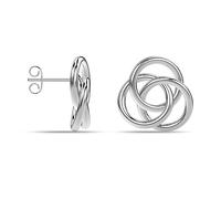 LeCalla 925 Sterling Silver Love Knot Earrings Lightweight Italian Design Classic Large Celtic Love Knot Stud Earring Hypoallergenic Jewelry for Women 17 MM