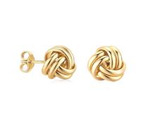 LeCalla 925 Sterling Silver Love Knot Stud Earrings | Sterling Silver Italian Classic Thick Knot Earrings Jewelry | Lightweight Twisted Stud Earring for Women