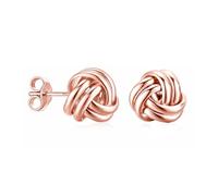 LeCalla 925 Sterling Silver Love Knot Stud Earrings | Sterling Silver Italian Classic Thick Knot Earrings Jewelry | Lightweight Twisted Stud Earring for Women